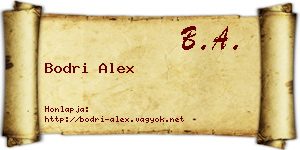 Bodri Alex névjegykártya